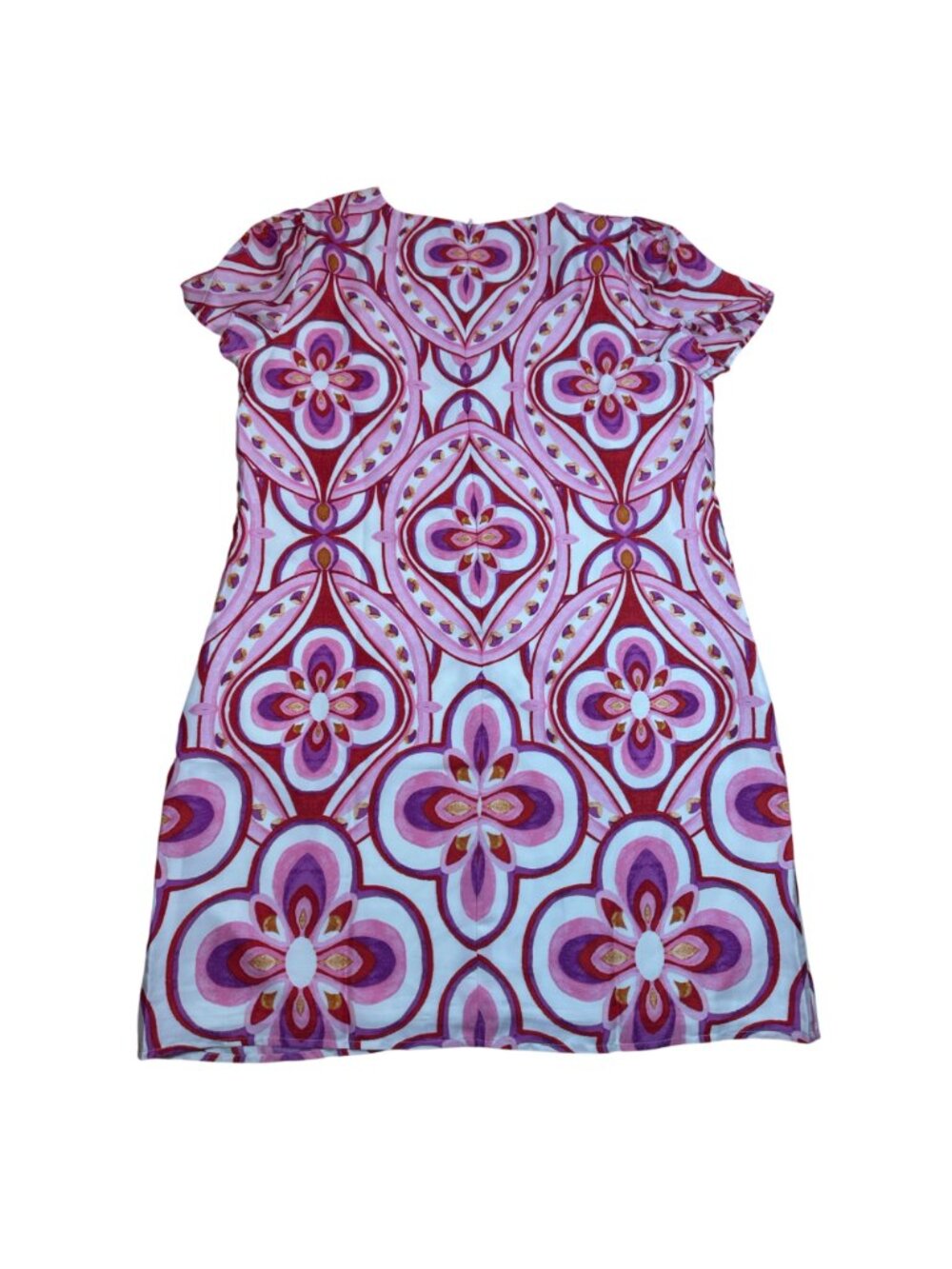 ✨ Donna Morgan Pink Ivory Geometric Floral V-Neck Mini Dress Size 14 Wedding ✨ - Picture 5 of 6